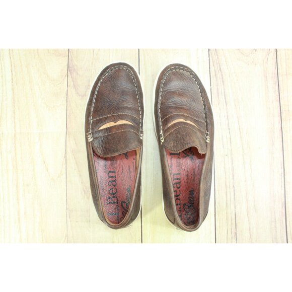 LL Bean Mountainville Shoes Penny Slip On Leather Brown Size 8 M - Picture 8 of 9
